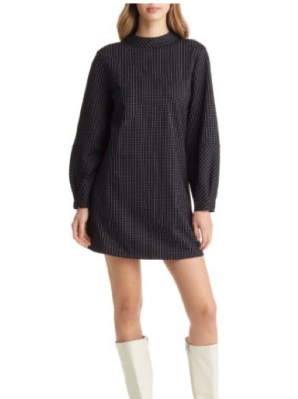 Halogen Black with White Windowpane Tunic